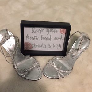 Silver Strap Guess Heels